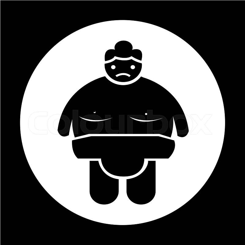 Sumo wrestling People Icon, vector