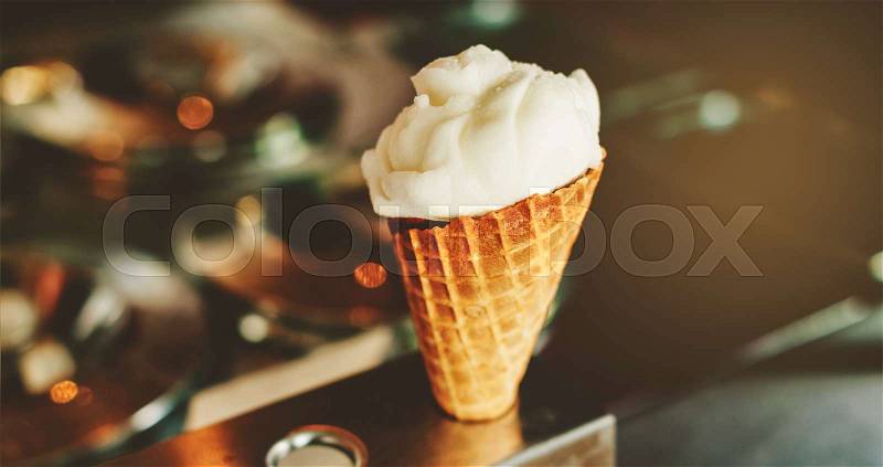 Ice cream shop, toned matte image, stock photo