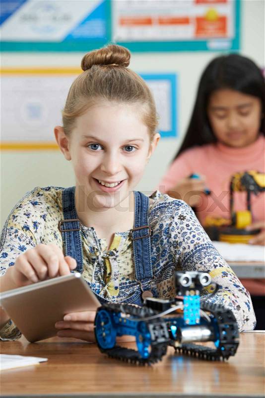 Pupils In Science Lesson Studying Robotics, stock photo