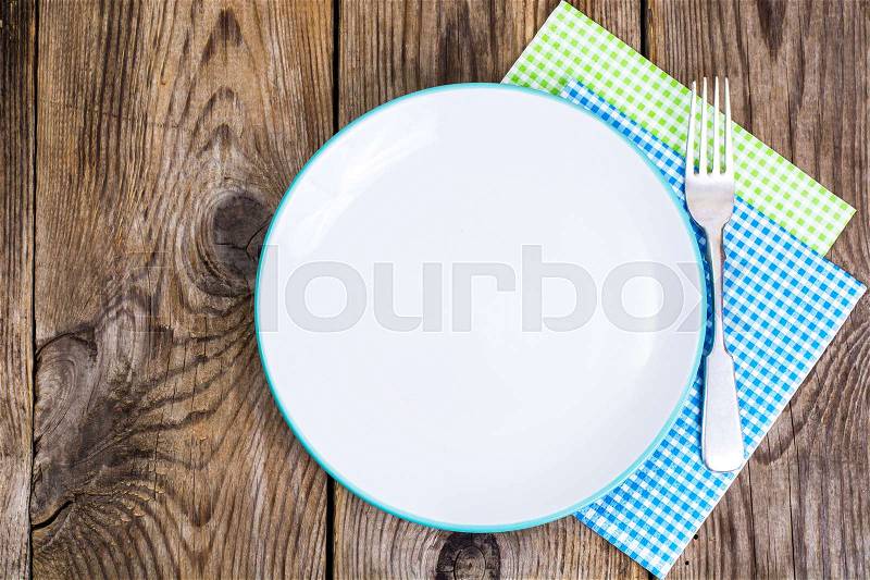 Serving Paper napkins on wooden background. Studio Photo, stock photo