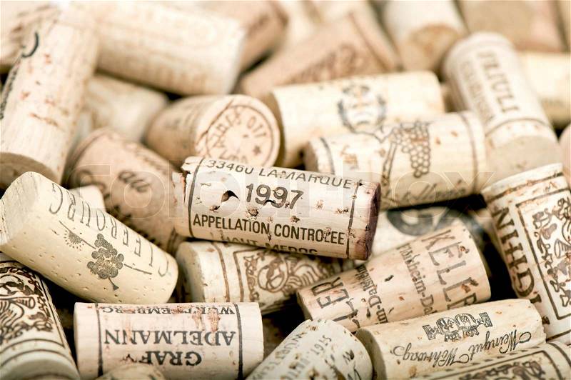 Close-up of wine corks, stock photo