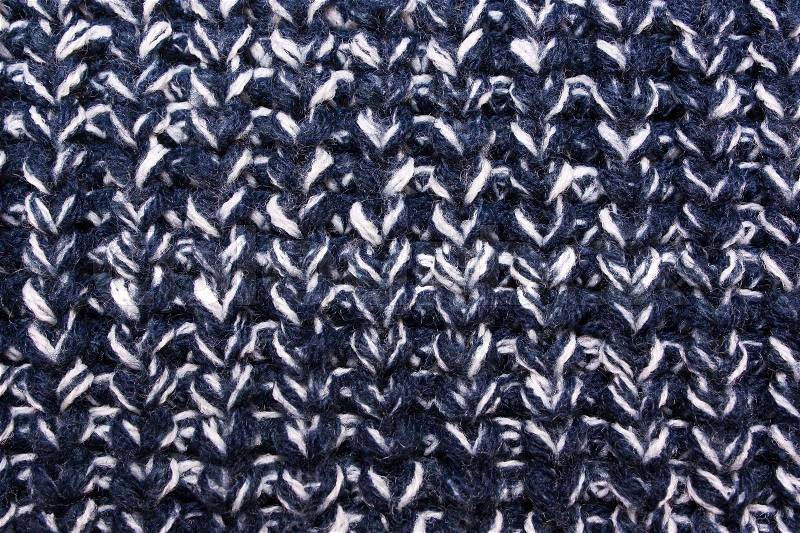 blue White knitted texture. Wool jersey background. English elastic pattern, stock photo