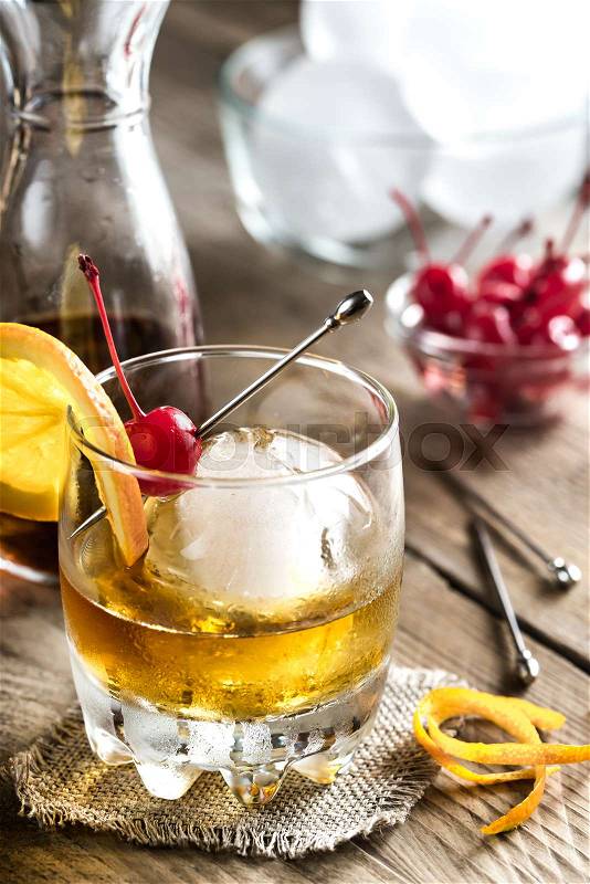 Old Fashioned Cocktails, stock photo