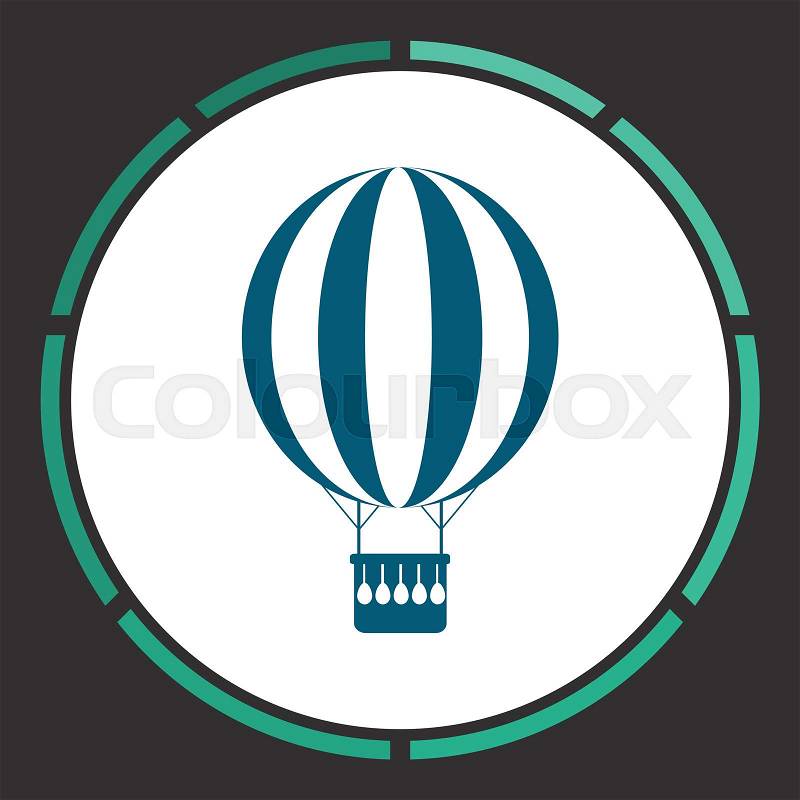 Air balloon Icon Vector. Flat simple Blue pictogram in a circle. Illustration symbol, vector