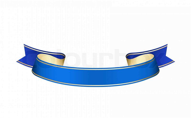 Blue Ribbon isolated on a white background, stock photo