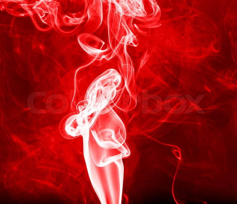 Red smoke on black background, Abstract red smoke in studio background, stock photo