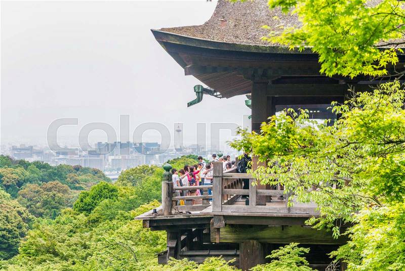 KYOTO, JAPAN - MAY 28, 2016: Beautiful Architecture in Kiyomizu-dera Temple Kyoto, Japan. Kyoto is a major city attraction in Japan, stock photo