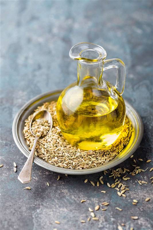 Fennel seeds oil, stock photo