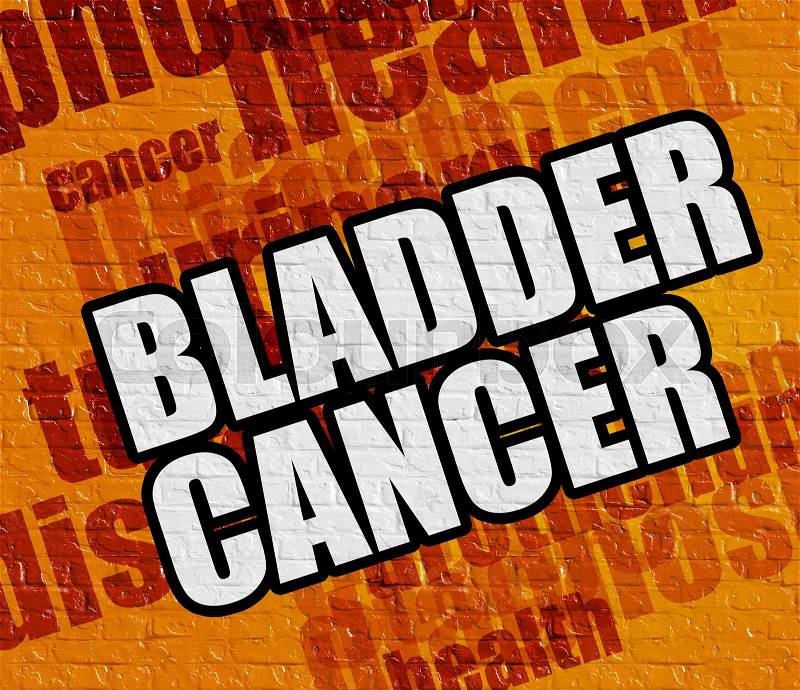 Modern medicine concept: Bladder Cancer on the Yellow Brick Wall . Yellow Brick Wall with Bladder Cancer on it . , stock photo