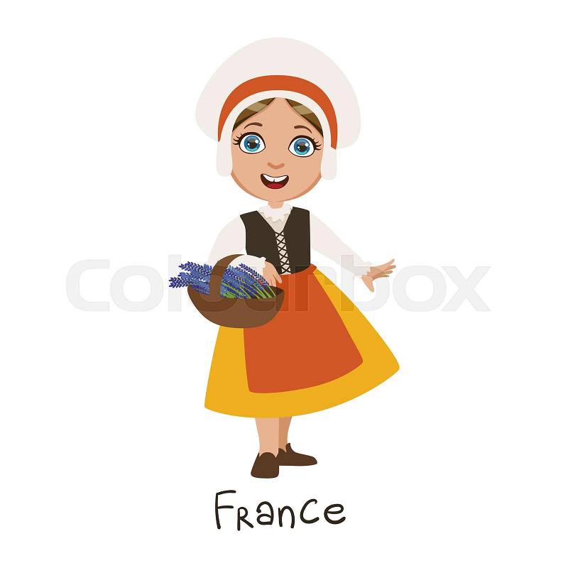 Girl In France Country National ... | Stock Vector | Colourbox