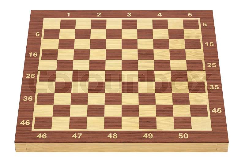 Empty checkers game board, international. 3D rendering isolated on white background, stock photo