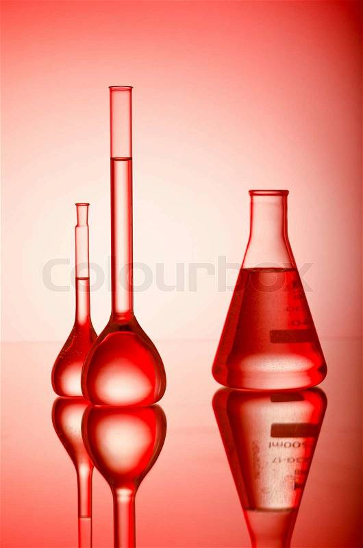 Chemical tubing at gradient background, stock photo