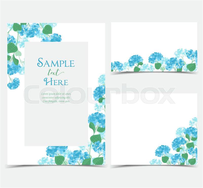 Vector illustration of hydrangea flower Background with blue flowers, vector
