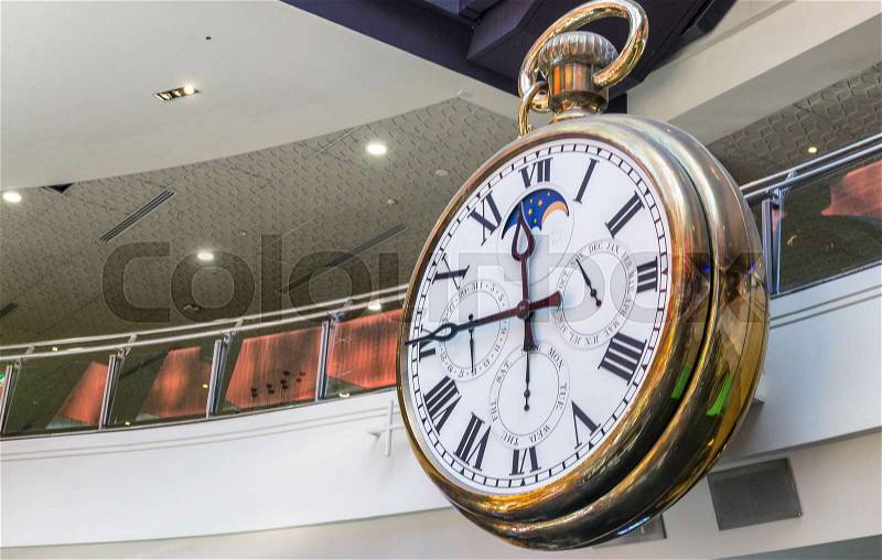 MELBOURNE - OCTOBER 2015: Clock inside Melbourne Central shopping centre, Victoria, Australia, stock photo