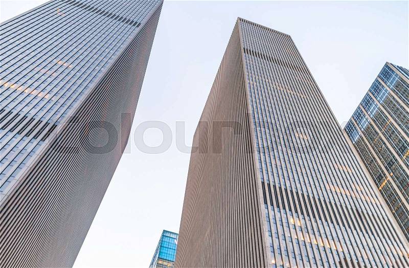 Tall city buildings. Office and business concept, stock photo