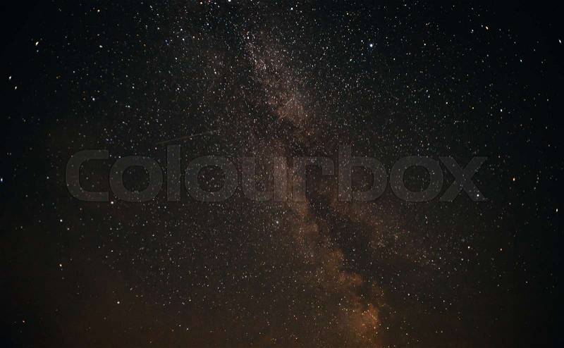 The Milky Way is our galaxy. This long exposure astronomical photograph of the nebula Cygnus is taken in the middle of the night in Finland, stock photo