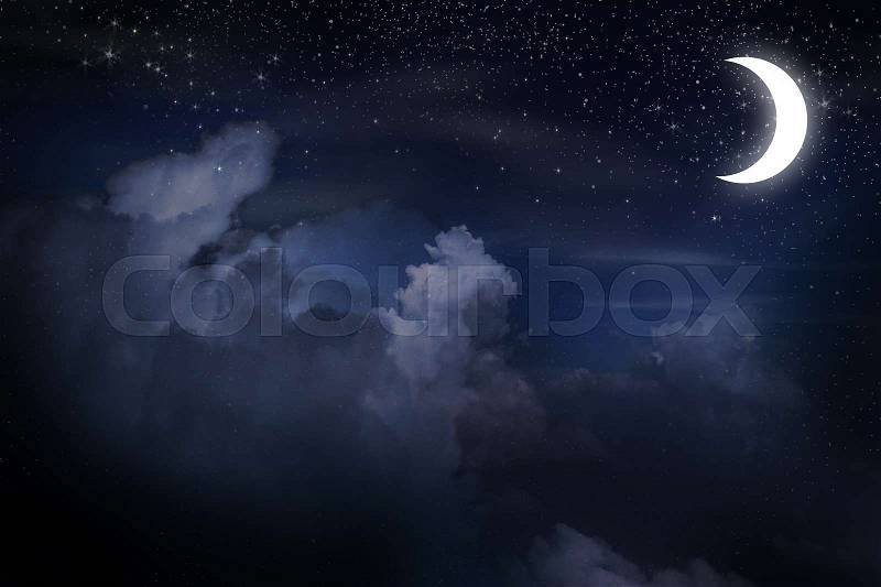 Abstract night sky with stars , stock photo