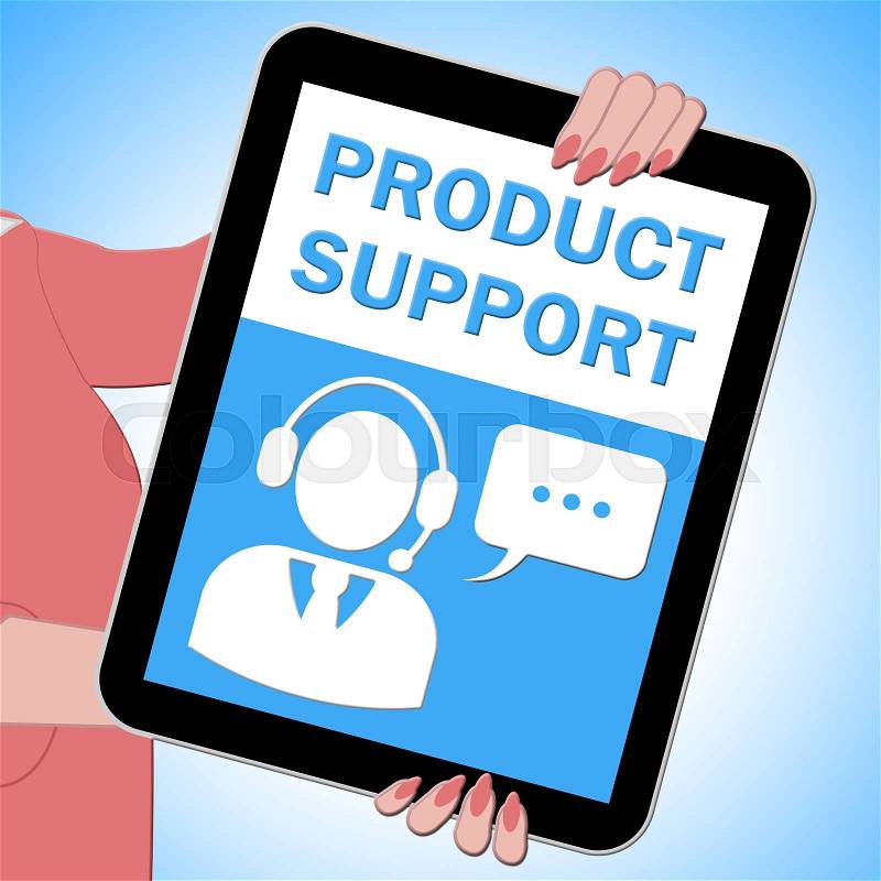 Product Support Tablet Showing Online Assistance 3d ILlustration, stock photo