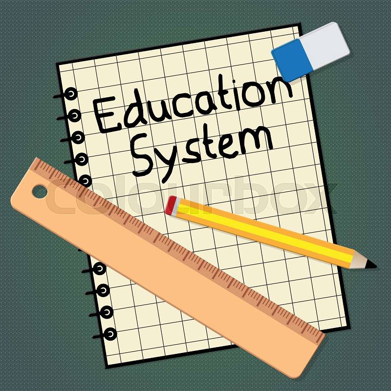 Education System Notebook Representing Schooling Organization 3d Illustration, stock photo