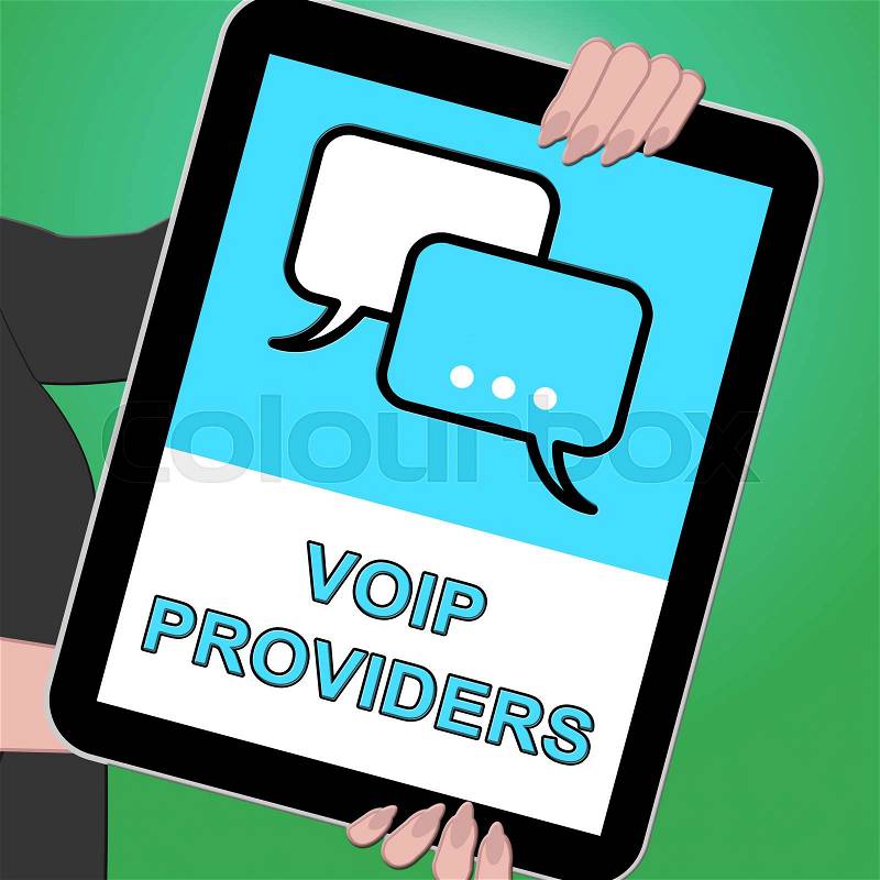 Voip Providers Tablet Showing Internet Voice 3d Illustration, stock photo