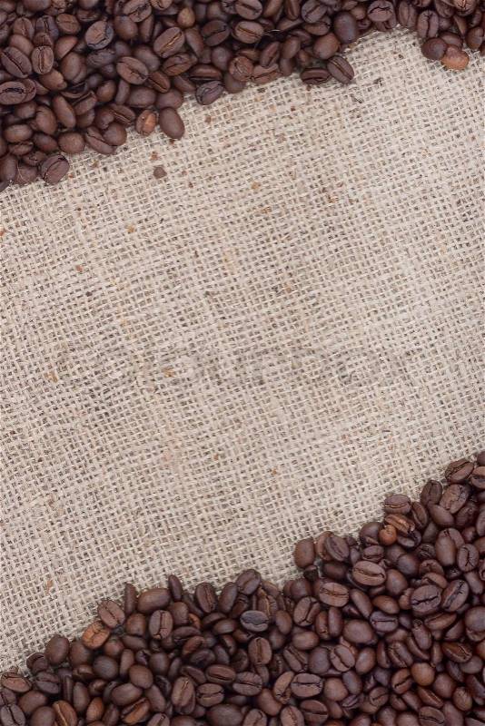 Brown roasted coffee beans, stock photo