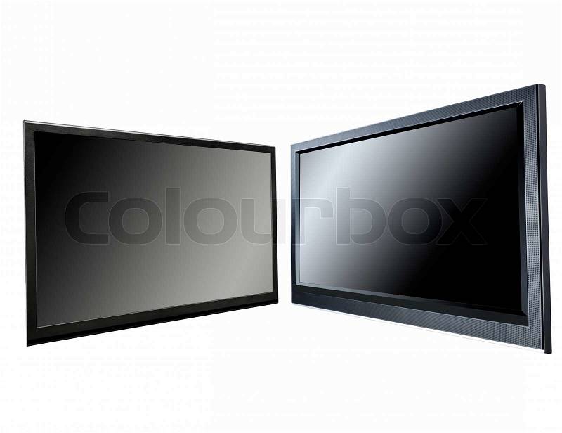 Two modern led tv panel isolated on white, stock photo
