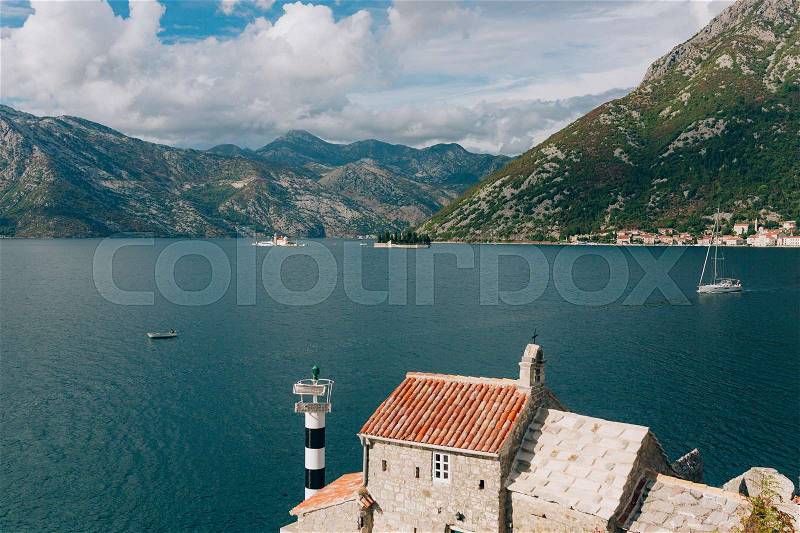Church of Our Lady of the Angels in Donji Stoliv, Montenegro, Kotor Bay, the Balkans, the Adriatic Sea, stock photo
