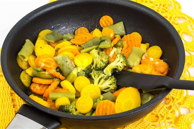 Vegan dish. Stewed mixt of vegetables. Studio Photo, stock photo