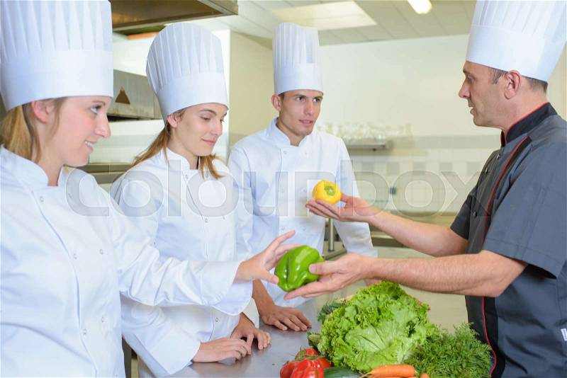 Cooking lesson, stock photo