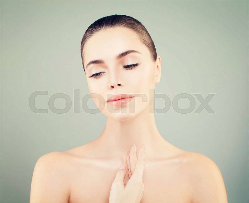 Beauty Face of Young Woman. Skin Care Concept. Closeup Portrait, stock photo