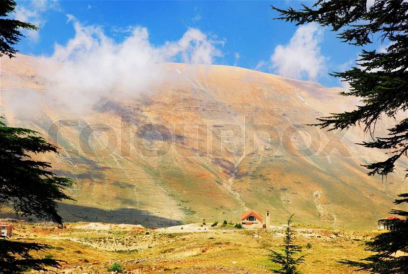 Beautiful mountains natural landscape?, summer weather peaceful wild view, stock photo