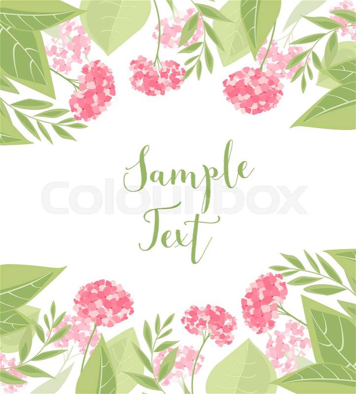 Vector illustration of hydrangea flower Background with pink flowers, vector