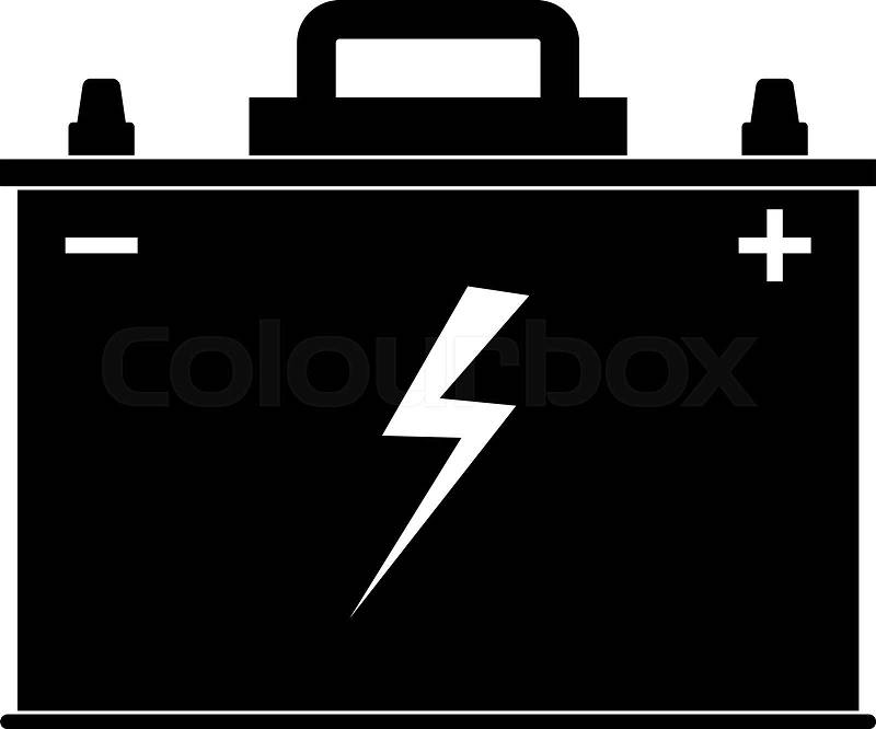 Car Battery Icon On White Background Stock Vector Colourbox