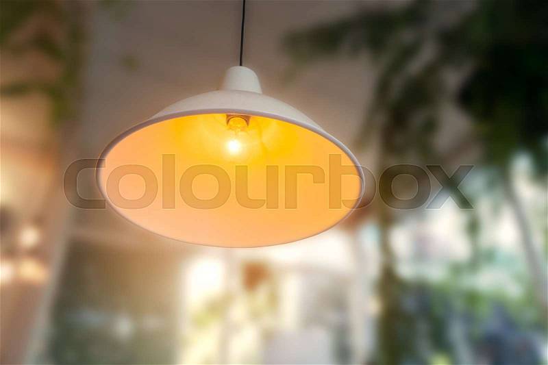 Lamp on ceiling or Interior Lighting with blur background, stock photo