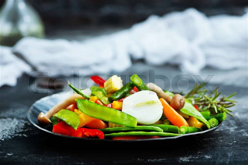Mix vegetables, fresh food for dinner, mix vegetables, stock photo