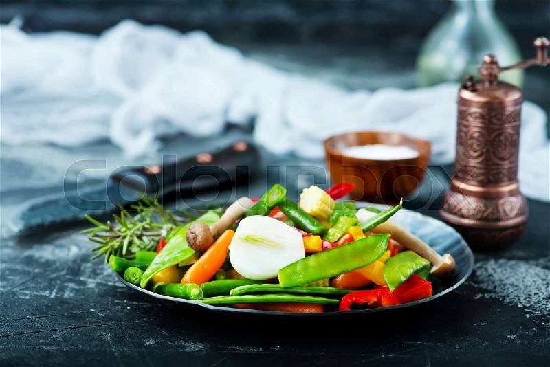 Mix vegetables, fresh food for dinner, mix vegetables, stock photo