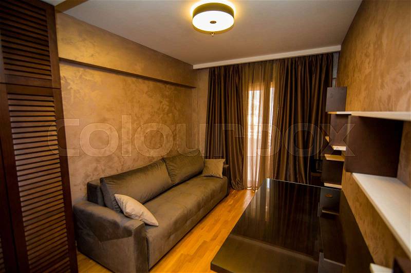 Design interior of the apartment. Residential Apartment. Hotel rooms, stock photo