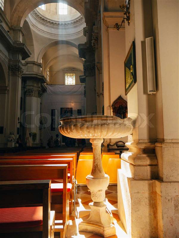 Dubrovnik, Croatia, old town photography inside the church, stock photo