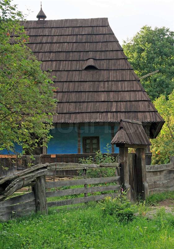 Ukrainian historical country house (museum of Ukrainian folk architecture in Pirogovo village (near Kiev)), stock photo