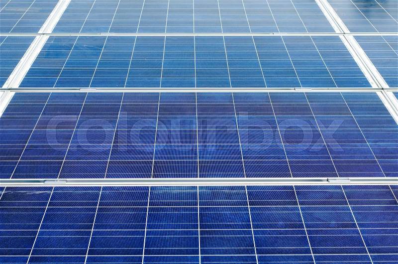 Closeup of solar panels, stock photo
