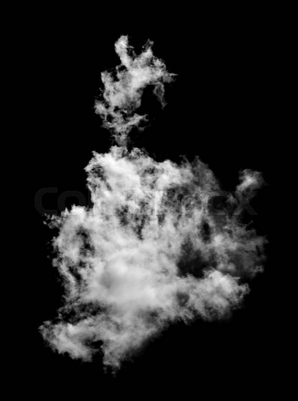 White cloud on the black background , stock photo