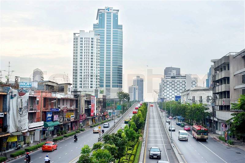 Bangkok, Thailand - March 26, 2011: Bangkok highway and streets in the morning, stock photo