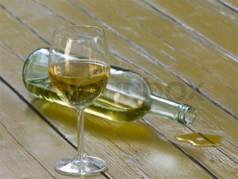 Wine Gasses With Bottle, stock photo