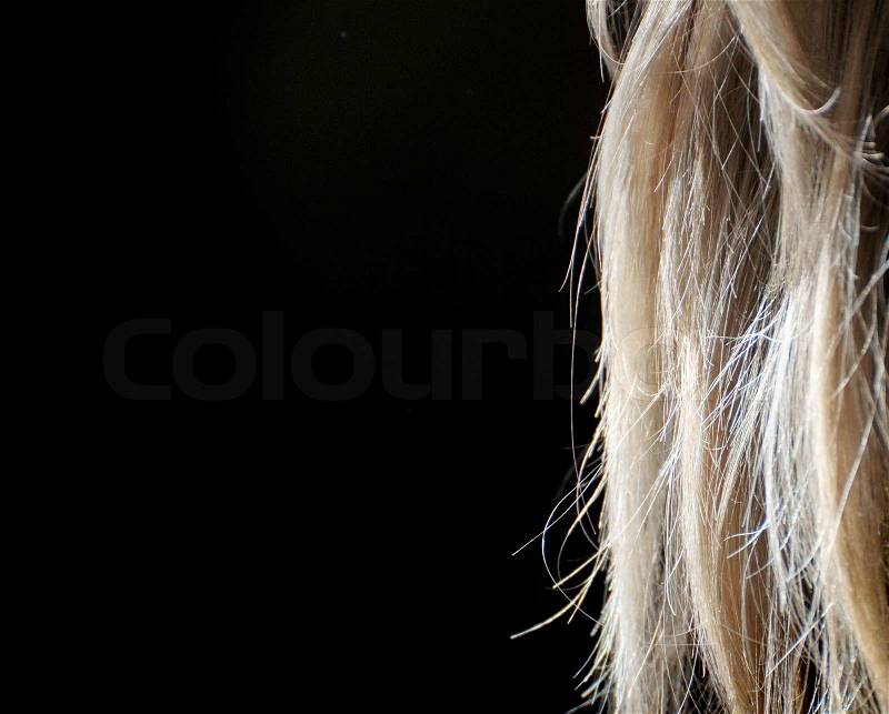Detail blonde hair and sunlight, stock photo