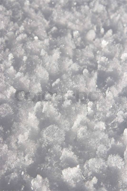 Winter snow surface crystals texture (close up), stock photo