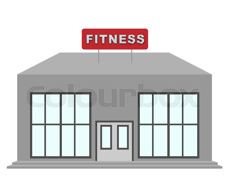 Fitness Center Gym Means Work Out 3d Illustration, stock photo