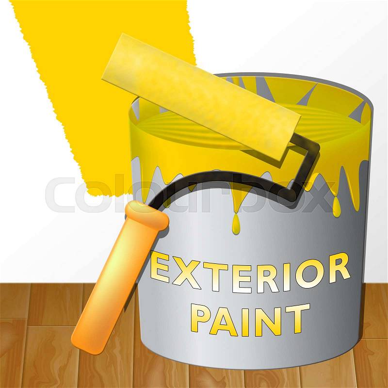 Exterior Paint Showing Outside Painting 3d Illustration, stock photo