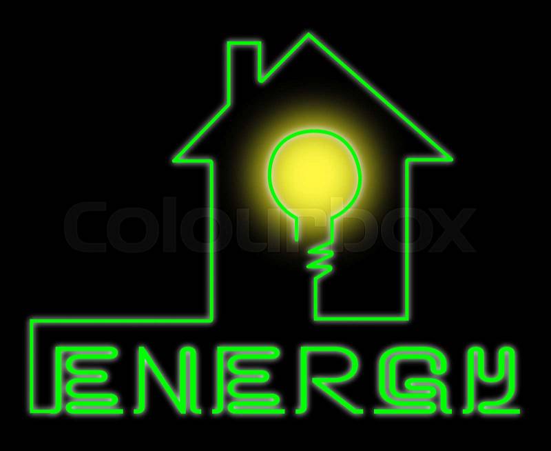 Energy Bulb Showing Electric Power 3d Illustration, stock photo