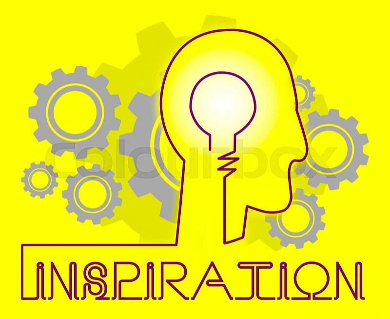 Inspiration Cogs Indicating Positive Motivate And Motivation, stock photo