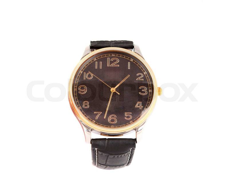 Watch with a strap on a white background, stock photo